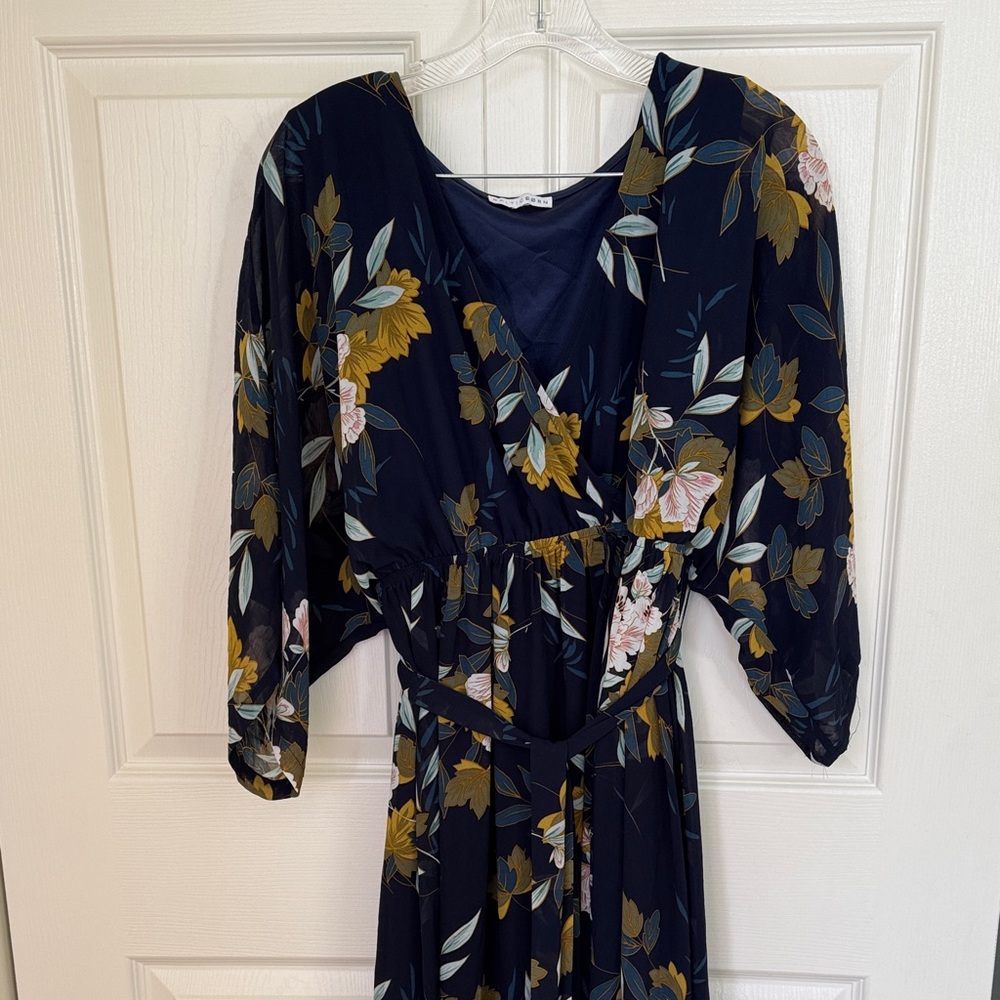 Baltic Born Navy Floral Long Sleeve Dress